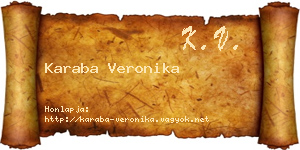 Karaba Veronika névjegykártya